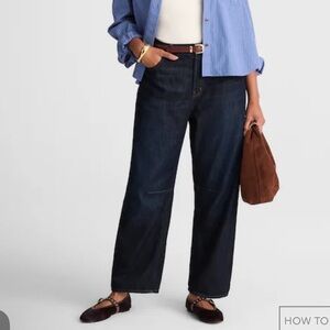 Madewell Curvy Darted Barrel Leg Jean in Soft Drape
